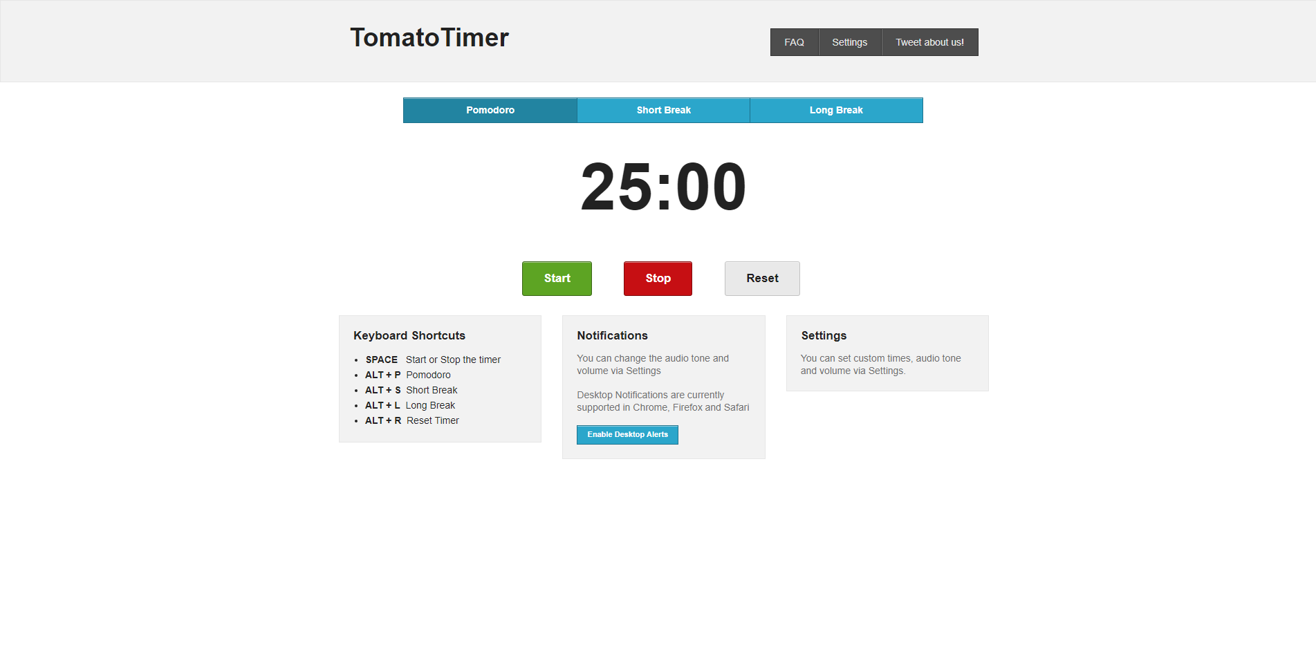 Screenshot von TomatoTimer